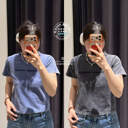 MOUSSY联名INSILENCE短袖T恤衫女