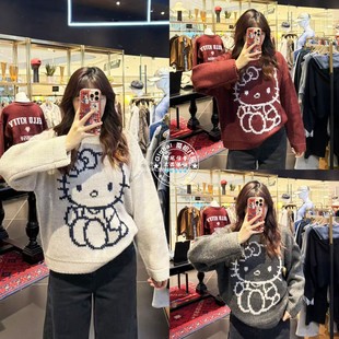 010IAF01 MOUSSY国内代购 毛衣 HelloKitty联名针织衫 8081 25秋冬