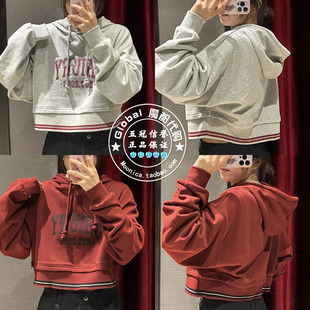 MOUSSY国内代购 028HAZ90 24冬 卫衣上衣 1841 连帽抽绳短款 特价