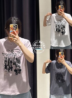 MOUSSY国内代购 26春夏 涂鸦复古花色短袖T恤衫上衣028JSA90-1016