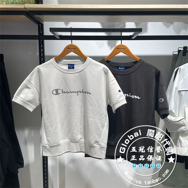 CHAMPION短袖圆领印花卫衣女