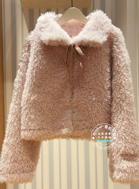 gelato pique 国内代购 25冬 毛绒纯色系带开衫睡衣女 PWFT255220