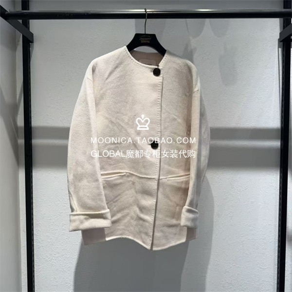特价MOUSSY26秋中长款毛呢大衣