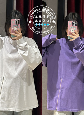 特价 MOUSSY国内代购 25夏 圆领宽松拉链长袖T恤衫 028ISA80-2661