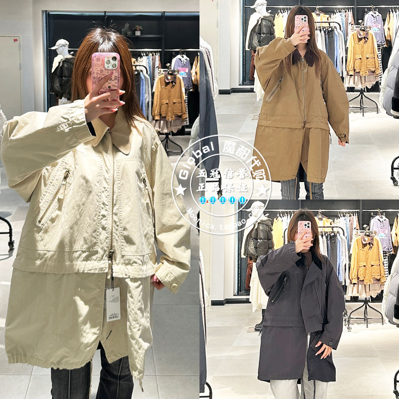 中长款风衣外套MOUSSY日系翻领女