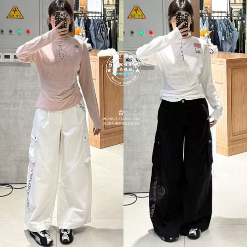 MOUSSY26秋哆啦A梦联名休闲裤子