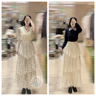 SNIDEL 国内代购 25冬 日系分层荷叶边百褶半身裙 SWFS255048