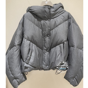 NUTS女装国内代购 25冬 纯色连帽抽绳简约短款羽绒服6430923A1