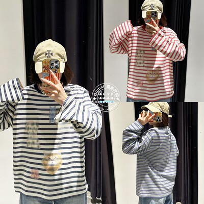 MOUSSY国内代购 26春 小狗图案圆领长袖T恤衫上衣 028JSA90-1015