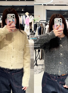 SLY国内代购 25秋冬 日系粗线针织上衣开衫毛衣女 030IAZ70-3741