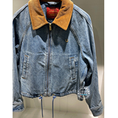 levis李维斯 26早春 女士翻领印花牛仔短外套 正品 006R5 0001