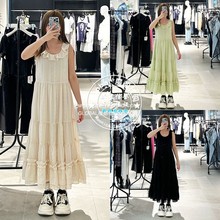 MOUSSY国内代购 25春夏 荷叶边蕾丝无袖连衣裙子 028ISA33-1003