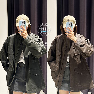 MOUSSY国内代购 25秋 复古立领口袋长袖外套夹克衫 028IAZ30-1025