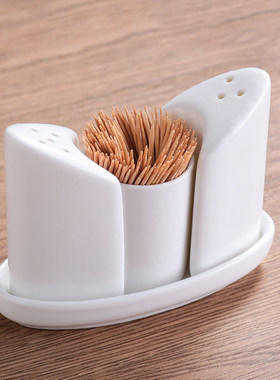 多功能陶瓷味具套装牙签筒胡椒瓶