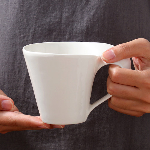 陶瓷杯子源头厂家创意丝绸柄随水杯咖啡杯茶杯可印LOGO描金贴花杯