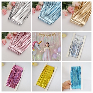 饰背景道具拍照银色金色粉色雨丝帘 生日背景布置雨丝帘生日布置装