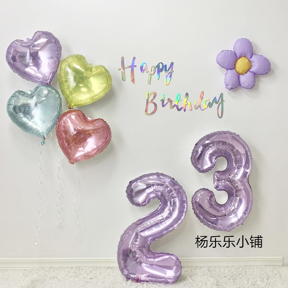 生日派对装饰布置用品水晶数字男朋友女朋友生日布置拍照道具背景