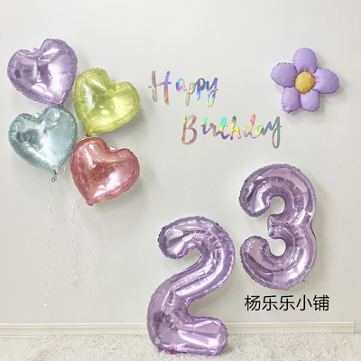 生日派对装饰布置用品水晶数字男朋友女朋友生日布置拍照道具背景