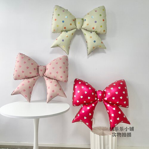 大号蝴蝶结气球粉色红色紫色小号蝴蝶结气球节日装饰气球