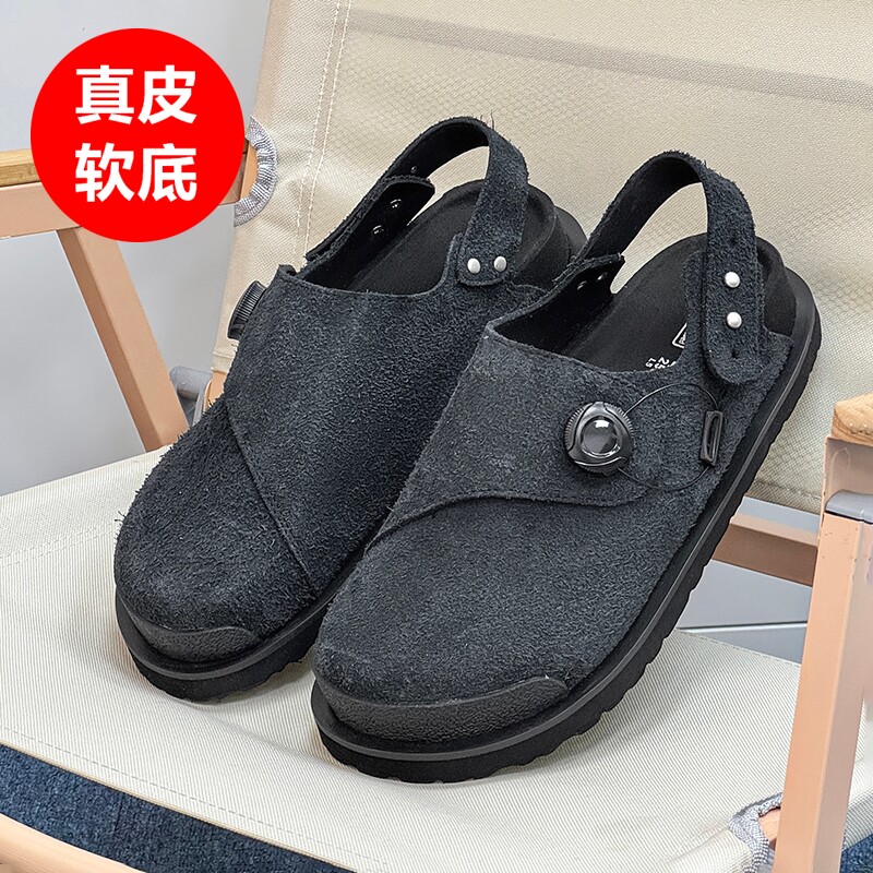 夏季真皮反毛勃肯凉拖男款百搭