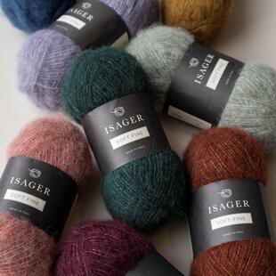 Isager Fine羊驼牦牛绒真丝线丹麦进口柔软细毛150米25g亲肤 Soft