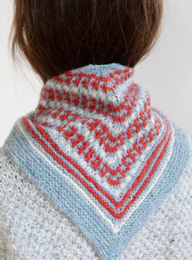 Isla Shawl艾拉提花三角巾Biches&Buches细羊羔毛材料包！非成品