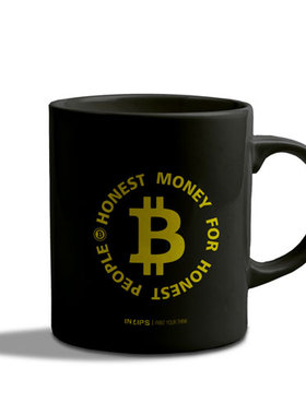 交易所bitcoin礼品 美式简约黑色带杯盖勺子送礼马克杯咖啡杯包