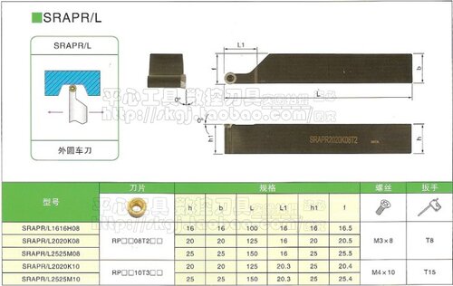 皇冠信誉/螺钉式数控外圆车刀杆/R5圆头车刀杆SRAPR2525M10 25方