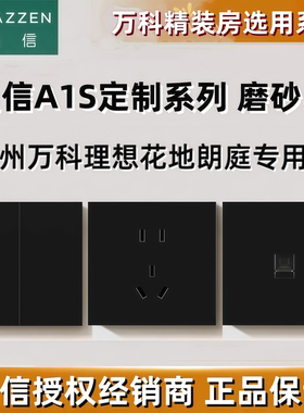 LAZZEN良信开关插座单双开五孔USB快充电脑面板 A1S磨砂黑定制款
