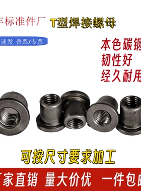 T型焊接螺母台阶圆螺母对锁螺母法兰盘圆柱螺母冷镦铁板t帽M5-M12