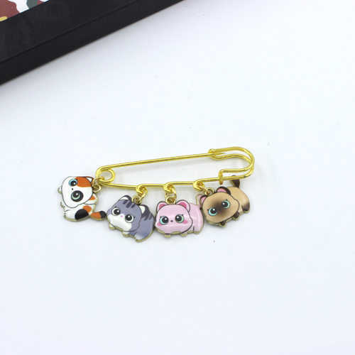 跨境合金可爱小猫咪胸针
