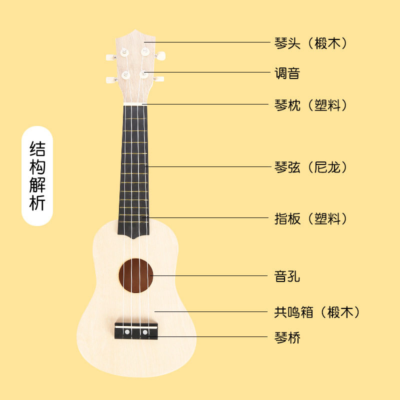 组装尤克里里diy小吉他手工制作自制材料包彩绘绘画木质涂鸦玩具