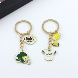卡通体育运动创意包挂钥匙扣美式橄榄球龙虾扣斜挎背包挂件礼品