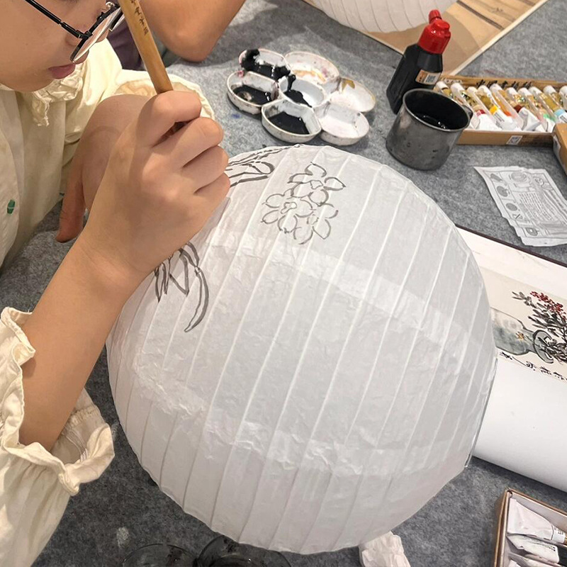白色美术绘画灯笼厂儿童