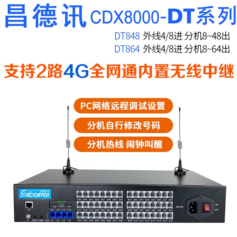 昌德讯铁壳机架式内线免费互打