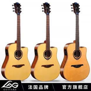 法国LAG单板电箱民谣吉他加振HYVIBE THV10面单弹唱指弹智能吉他