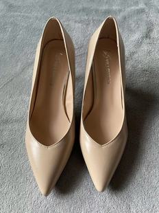 2024韩版潮流日常浅口尖头细高跟酒杯跟套脚纯色时尚正装淑女单鞋