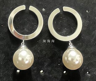 艾妮薇妮大品牌专柜C圈款重工仿珍珠925银针耳钉耳坠饰品特价