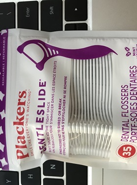 包邮 美国进口牙线棒Plackers 丝滑扁线超薄超细 牙签 薄荷味35支