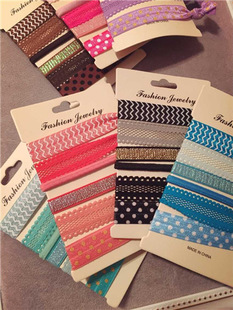 欧美原单新款 发绳发圈头绳女 拼色蕾丝波点打结皮筋发圈大牌同款