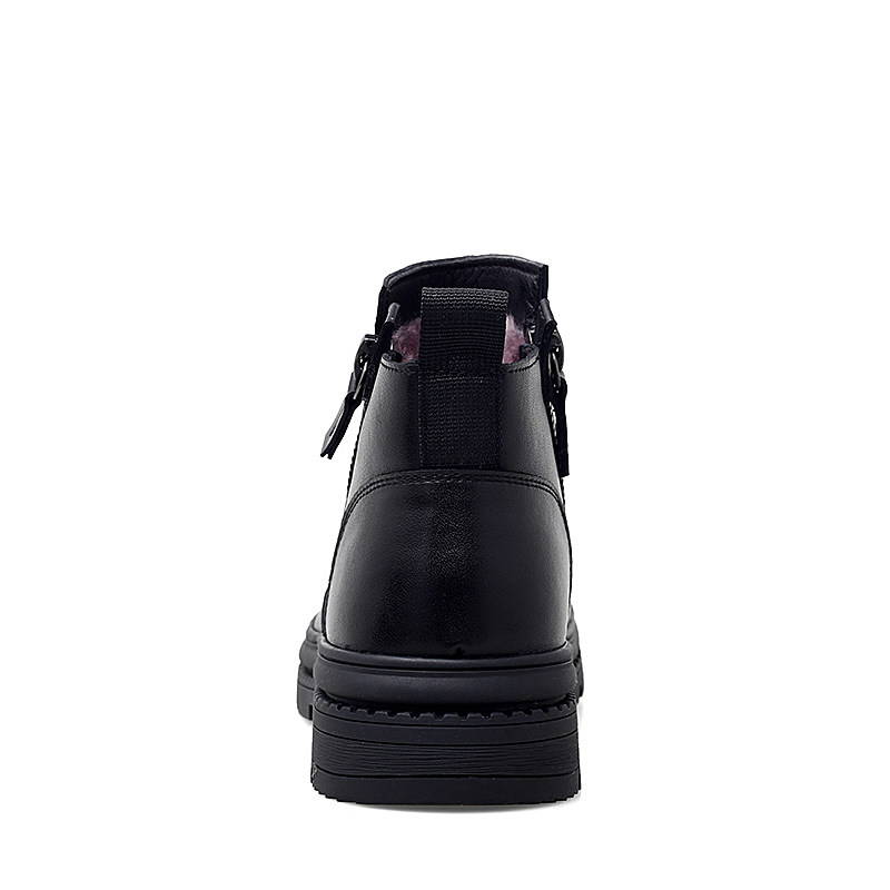 TOP LEATHER MENS BOOTS CHELSEA WINTER WOOL FLEECE HIGH TOP BRITISH MENS COTTON SHOES SIDE ZIPPER MARTIN BOOTS
