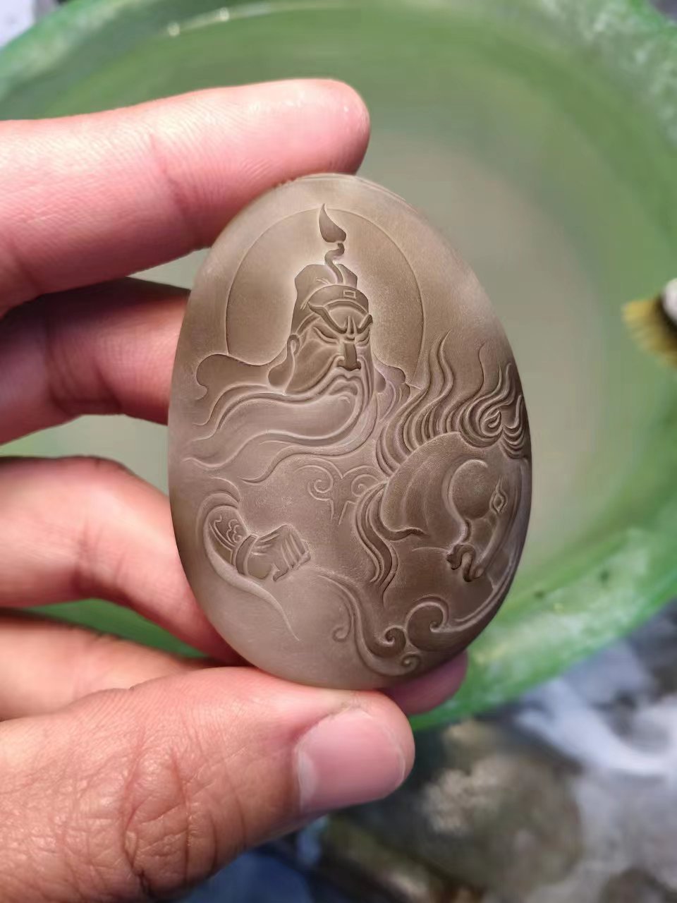 私人定制和田玉雕刻加工玉刻字翡项坠/吊坠