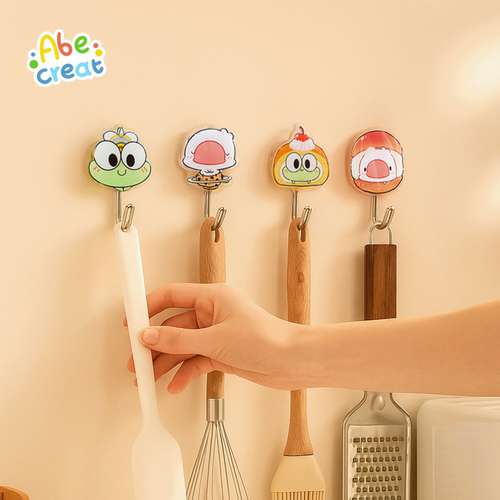呱呱滴胶挂钩|挂件装饰卡通亚克力收纳无痕强力粘胶