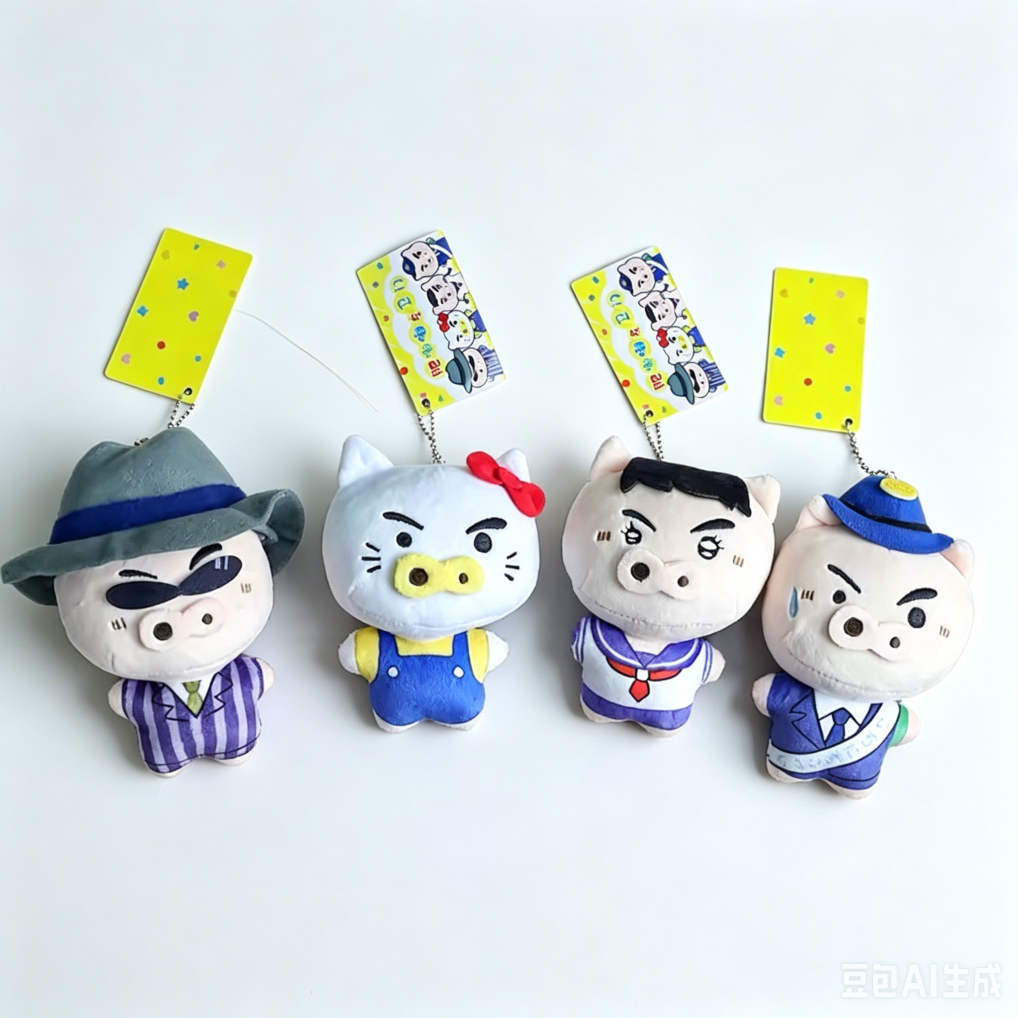 蜡笔小新周边肥嘟嘟左卫门挂件毛绒公仔小猪kitty猫玩偶包包挂饰