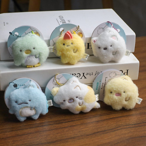 角落生物治愈系列被挂起炸虾挂件毛绒公仔日系玩偶包包挂饰钥匙扣