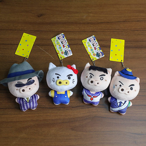 蜡笔小新周边肥嘟嘟左卫门挂件毛绒公仔小猪kitty猫玩偶包包挂饰