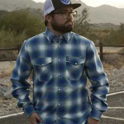 美式卡车户外拼接小格衬衫