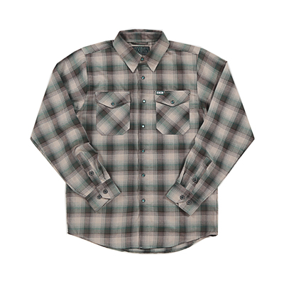 山系绿卡其拼接宽松工装衬衫