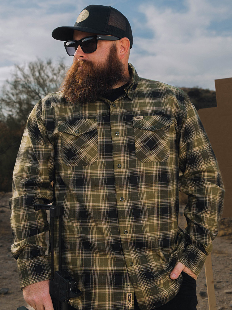thumbnail for Hip-hop Chicaro Chicano mountain military green plaid loose heavy oversize hip-hop cargo shirt