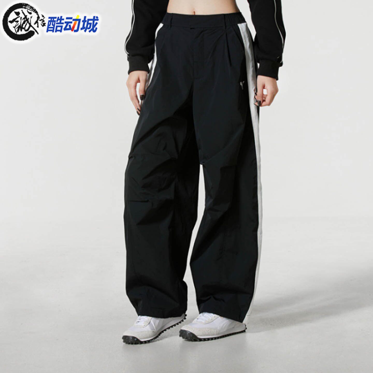 Puma彪马2026新款女复古宽松廓形拒水抽绳运动休闲长裤 637442-01